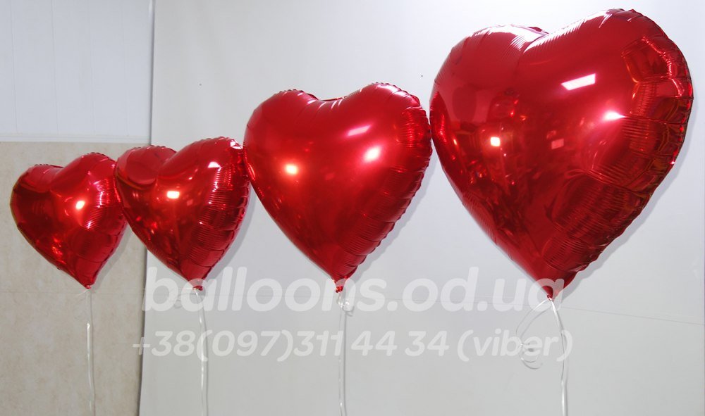 Кулька фольговане червоне серце 40 см.