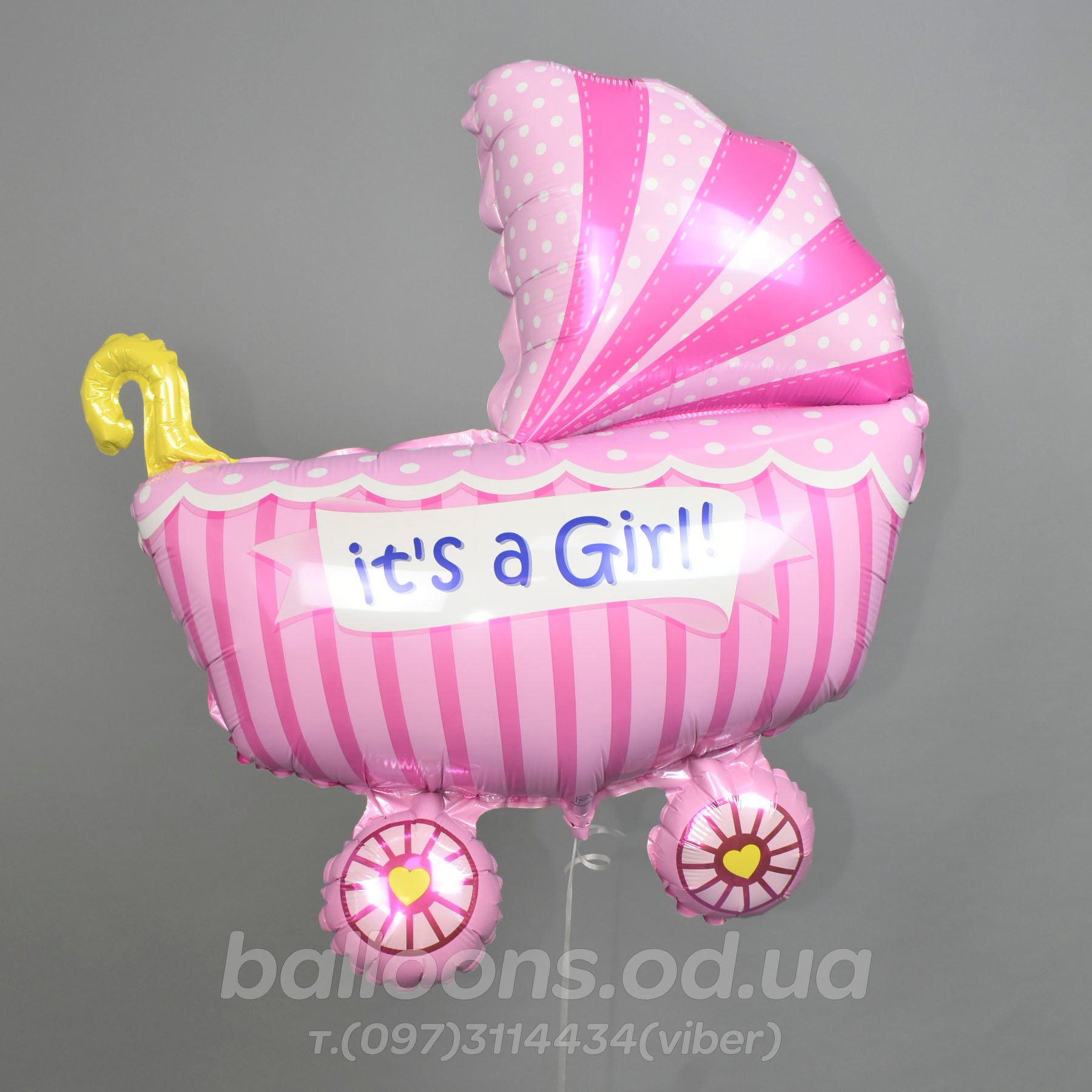 Шарик-коляска с надписью "Baby Girl" 