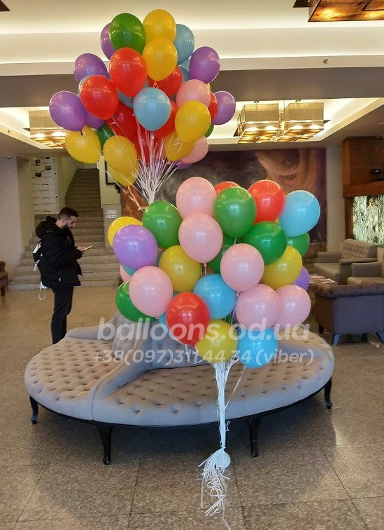 Різнокольорові гелієві кульки Економ (25 см)