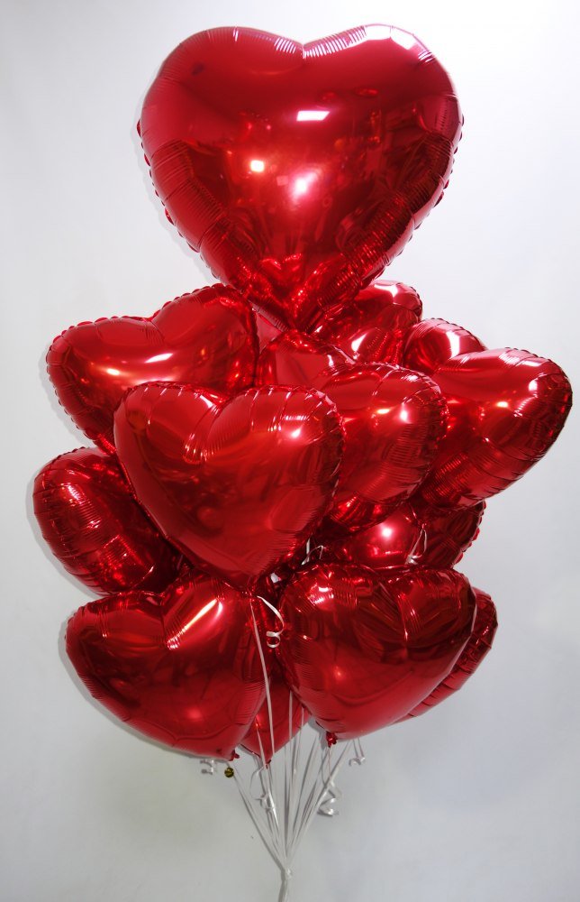 сет из шариков " 15 сердечек "