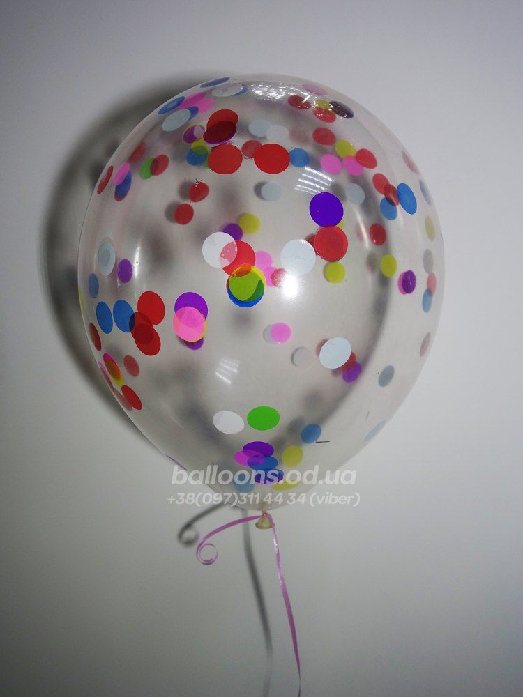 Прозора кулька з круглим конфетті