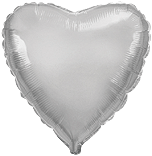 Шарик серебряное сердце 45 см.