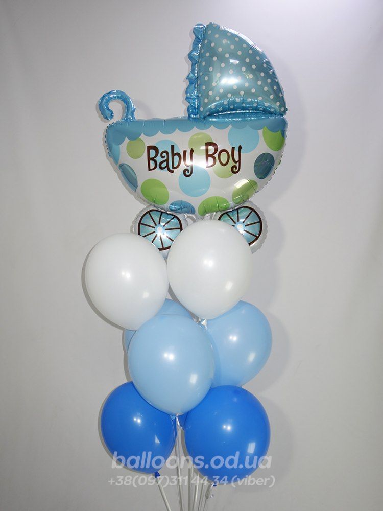 Букет із кульок "Коляска" для хлопчика