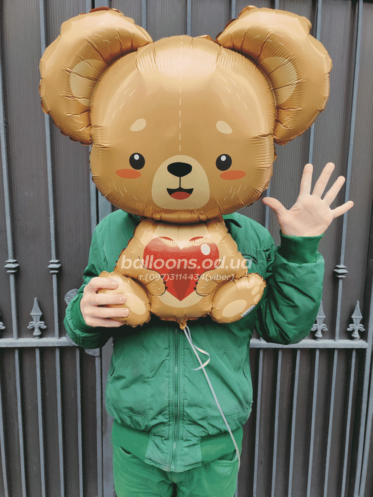 Фольгована кулька Ведмедик із серцем