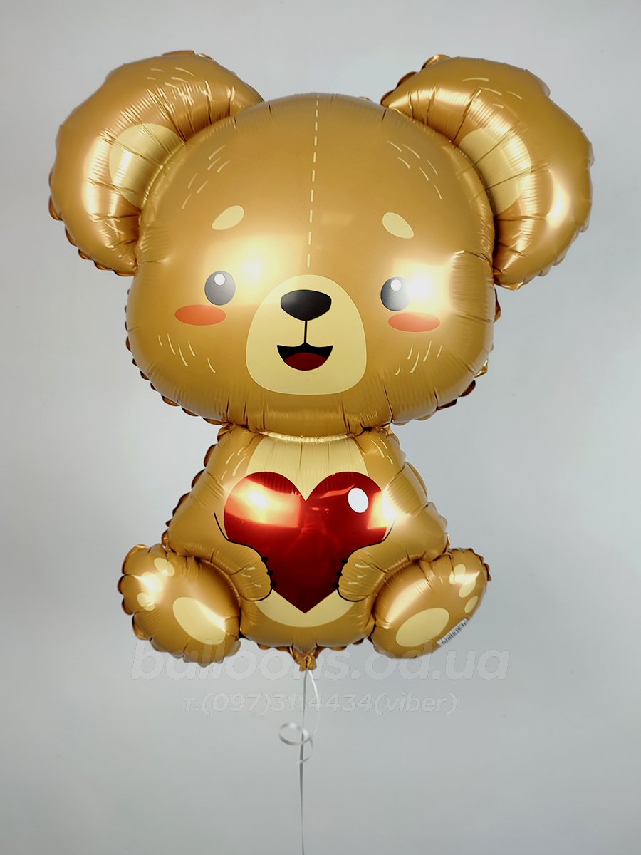 Фольгована кулька Ведмедик із серцем